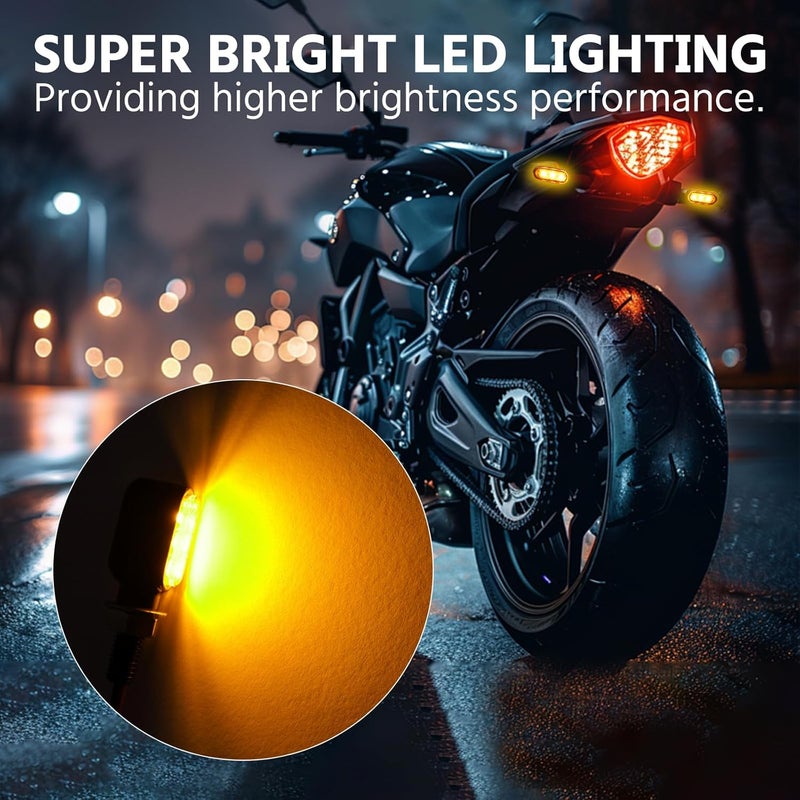 Techtek mini led turn signals motorcycle blinkers dirt bike Rear front turn signals universal bullet signal lights suitable for honda harley suziki motorycles (TURN03) - Image 1